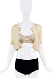 Dolce & Gabbana Tan Nude Lace Bow Bustier Bra Top
