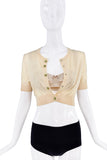 Dolce & Gabbana Tan Nude Lace Bow Bustier Bra Top