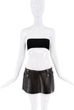 Dolce & Gabbana Black Leather Studded Belt Loop Mini Skirt SS2000