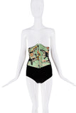 Roberto Cavalli Silk Green Pink Black Multicolor Floral Print Wrap Skirt SS2003