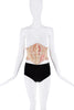 Dilara Findikoglu Tan Beige Pink Multicolor Abstract Embroider Print Waist Corset