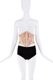 Dilara Findikoglu Tan Beige Pink Multicolor Abstract Embroider Print Waist Corset