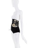 Roberto Cavalli Black Creme Floral Print Waist Corset