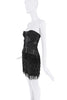 DSquared2 Black Silk Fringe Boning Cut Out Corset Bustier Dress
