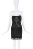 DSquared2 Black Silk Fringe Boning Cut Out Corset Bustier Dress