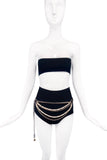 Escada Silver Chain Pearl Choker Necklace or Belt
