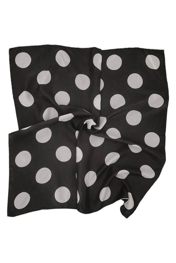 Vintage Black & White Oversized Polka Dot Scarf