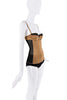Dolce & Gabbana Brown Black Mesh Bow Bra Corset Top