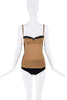 Dolce & Gabbana Brown Black Mesh Bow Bra Corset Top
