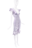 Roberto Cavalli Purple Lavender Silk Ruched Frill Midi Dress