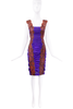 Dolce & Gabbana Purple Ruche Red Beaded Lace Dress