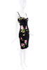 Dolce & Gabbana Black Floral Print Lace Up Bodycon Dress