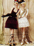 Vivienne Westwood Dark Blue Velvet Corset and Hoop Skirt Set from Autumn/Winter 1987 “Harris Tweed” collection