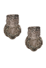 Vintage Silver Overlapping Plates Carved Embellished Earrings