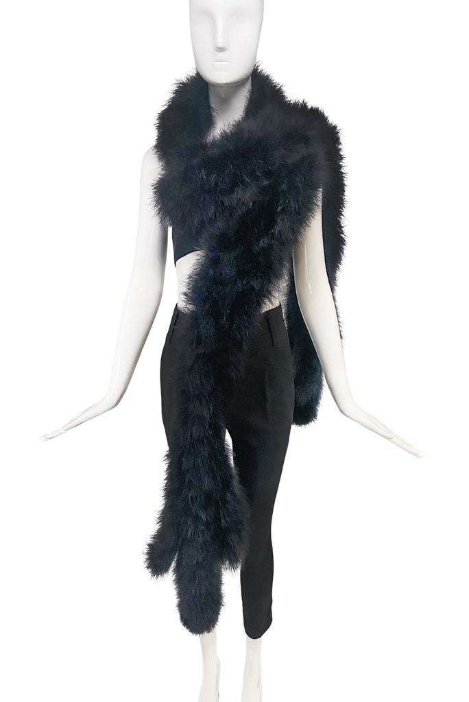 Sonia Rykiel Black Plume Marabou Feather Long Stole