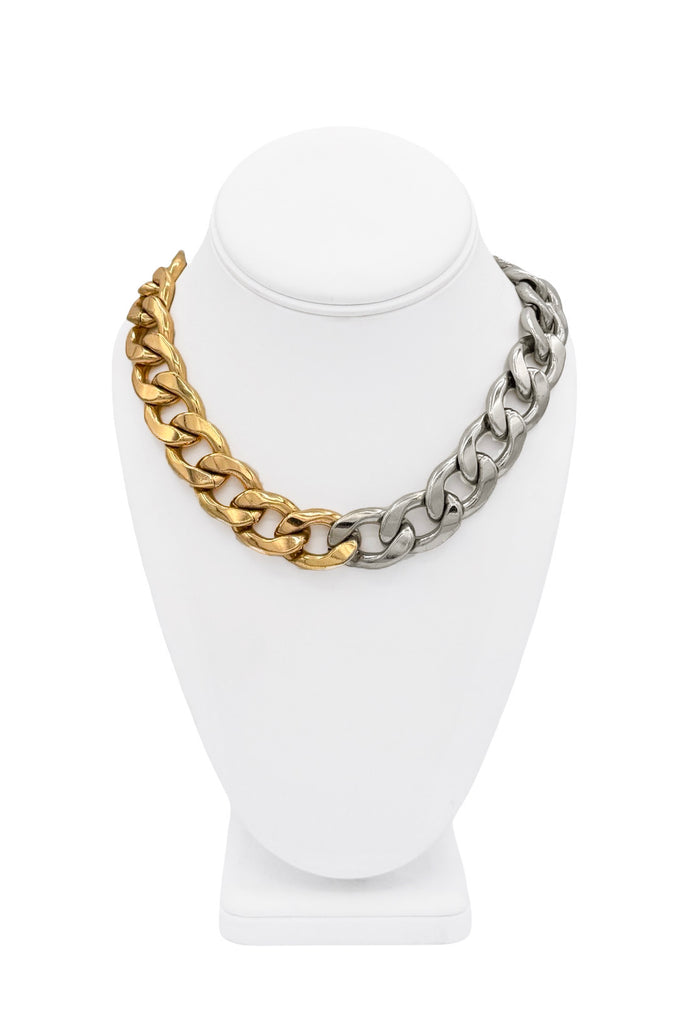 Vintage Gold & Silver Two Tone Chain Link Necklace