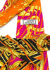 Versace Pink and Orange Classic Baroque Print Men's Tie