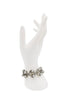 Vintage Silver White Pearl Petal Link Bracelet