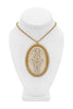 Ermano Scervino Gold XL Embellished Clear Crystal Pendant Necklace