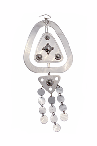 Maison Margiela by John Galliano Silver Chrome Industrial Oversized Runway Earrings Fall 2017