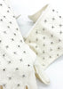Vintage White Ultrasuede Gloves with Crystal Bead Details