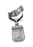 Lanvin Dedale Silver Crystal Art Deco Choker Necklace Runway Spring Summer 2013
