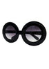 Vintage Oversize Circular Black Framed "Twiggy" Sunglasses