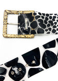 Alessandro Dell'Acqua Wide PVC Animal Print Belt