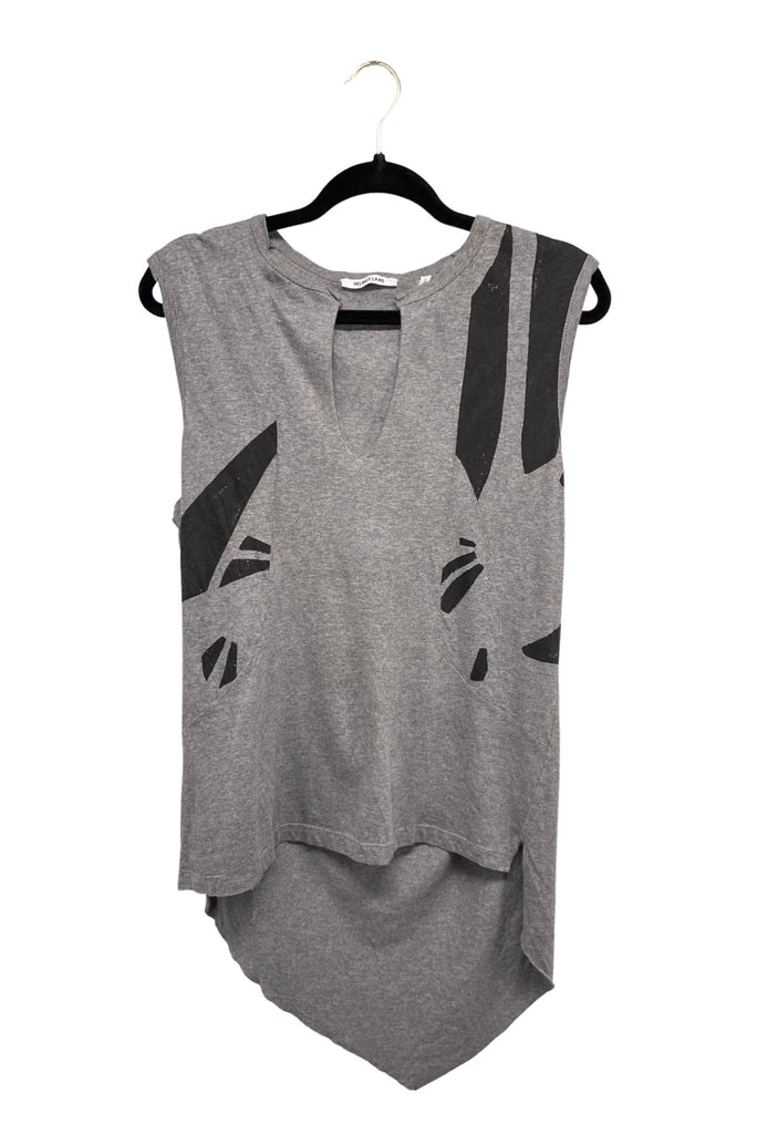 Helmut Lang Grey Black Abstract Graphic Print Tank Top Spring Men's 2003 Runway