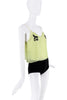 Miu Miu Lime Green Seer Cherry Heart Embroidered Tank Top