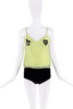 Miu Miu Lime Green Seer Cherry Heart Embroidered Tank Top