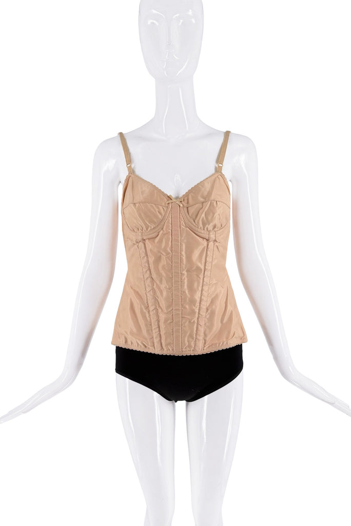 Dolce & Gabbana Tan Beige Bow Corset Top