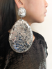 Custom Silver "Shattered Mirror" Oversize Statement Earrings