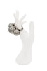 Giorgio Armani Silver Three Sphere Multi Finger Statement Knuckle Ring