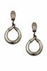 Jean Paul Gautier Tarnished Silver Industrial Hoop Earrings