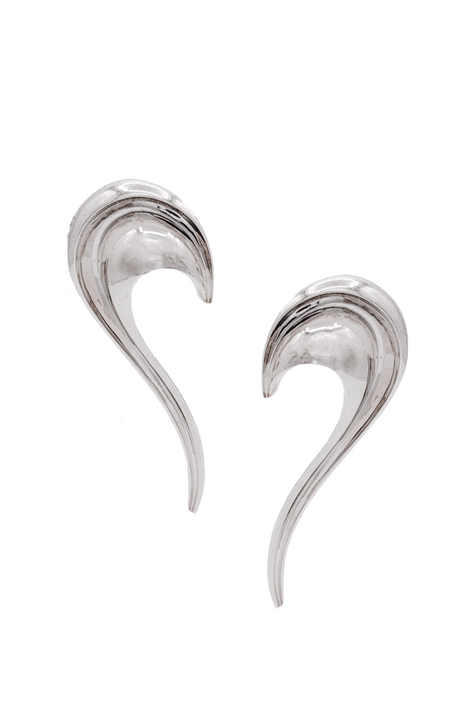 Aleksandre Akhalkatsisvili Silver Curled Architectural Earrings