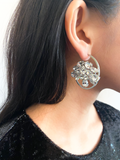 Christian Dior by John Galliano Silver Crystal Hoop Earrings with matching Bracelet & Ring