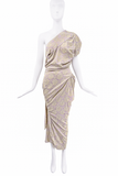 Vivienne Westwood Purple Green Floral Tunic Wrap One Shoulder Gown