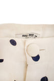 Miu Miu Cotton Bermuda Shorts with Blue Polka Dots - BOUTIQUE PURCHASE PRICE