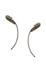 Vintage Tarnished Silver Long Curled Alien Avante Garde Earrings