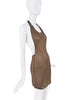 Genny Italy Gold Mesh Chain Embroidered Beaded Cowl Neck Open Back Dress Gown