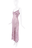 Vintage Purple Sheer Floral Embroidered Slip Dress Gown