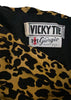 Vicky Tiel Yellow Leopard Silk Sweetheart Neckline Corset Dress