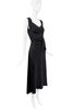 Saint Laurent Black Wrapped Draped Midi Dress Gown