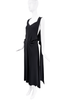 Saint Laurent Black Wrapped Draped Midi Dress Gown
