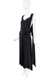 Saint Laurent Black Wrapped Draped Midi Dress Gown