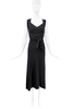 Saint Laurent Black Wrapped Draped Midi Dress Gown
