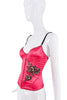 Roberto Cavalli Hot Pink Leopard Flower Cut Out Corset Bustier Top