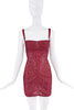 Burberry Red Maroon Floral Lace Sheer Bustier Mini Dress