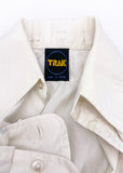 Vintage Trak White 1970's Penny Round Shirt and Wide Black Satin Kipper Tie